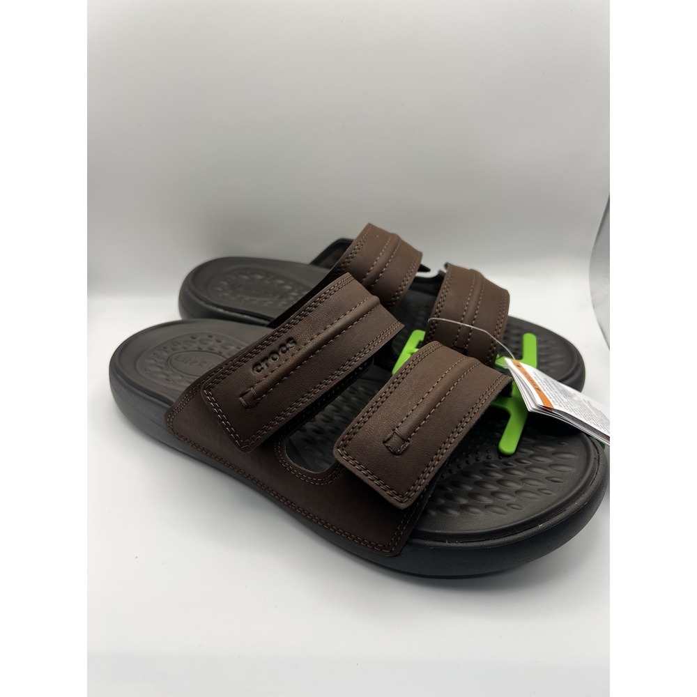 Crocs LiteRide Yukon Vista II Two Strap Slide Sandal Espresso Size 7 209396